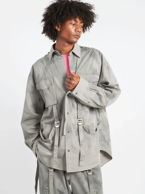 Best - Siguel Cotton Twill Shirt in Mid Grey Button-Ups