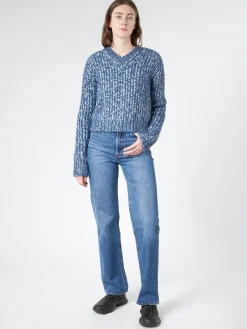 Online - Wool Blend Jumper in Aqua Blue/Multi Women Tops & Blouses | Knitwear