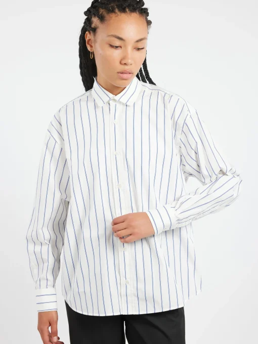 Clearance - Sartori Shirt in Blue Stripe Women Tops & Blouses | Button-Ups