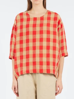 Online - Big Gingham Blouse in Var 1 Women Tops & Blouses