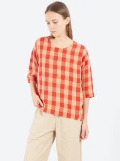 Online - Big Gingham Blouse in Var 1 Women Tops & Blouses