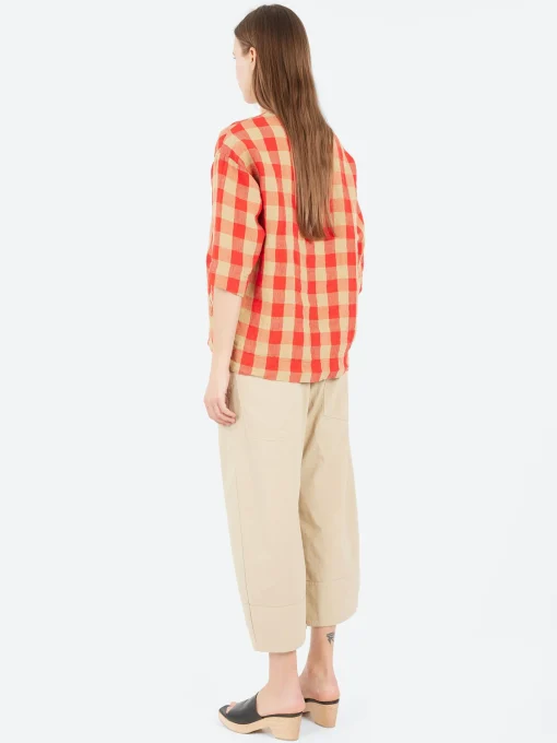 Online - Big Gingham Blouse in Var 1 Women Tops & Blouses