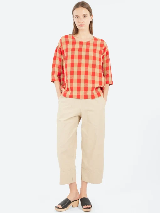 Online - Big Gingham Blouse in Var 1 Women Tops & Blouses