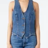 Fashion - Halter Vest in (Indigo) Women Tops & Blouses