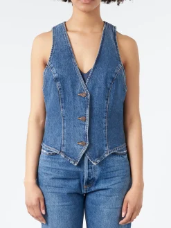 Fashion - Halter Vest in (Indigo) Women Tops & Blouses
