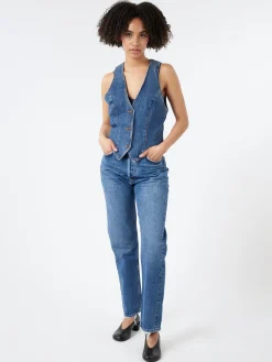 Fashion - Halter Vest in (Indigo) Women Tops & Blouses