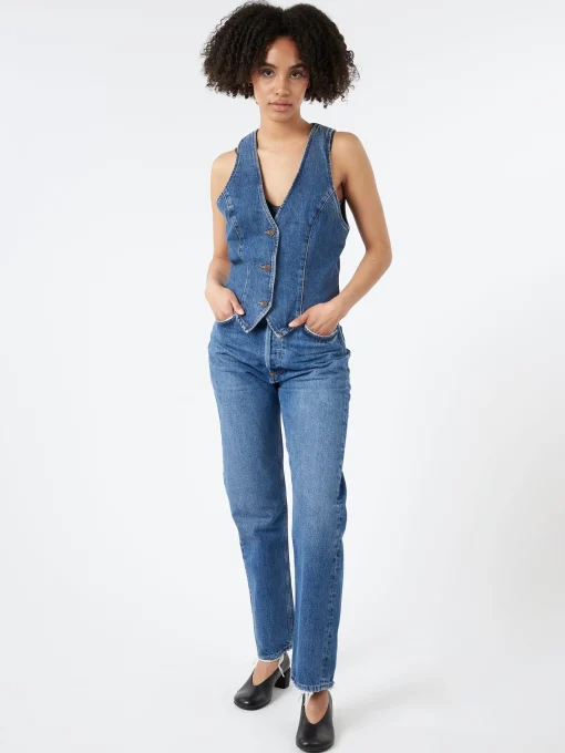 Fashion - Halter Vest in (Indigo) Women Tops & Blouses