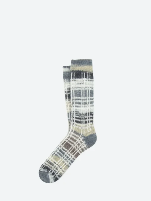 Fashion - Charlotte Socks in Grey Multi Check Women Socks & Hosiery | Belts