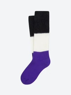 Hot - Gwynn Socks in Purple Colourblock Women Socks & Hosiery | Belts