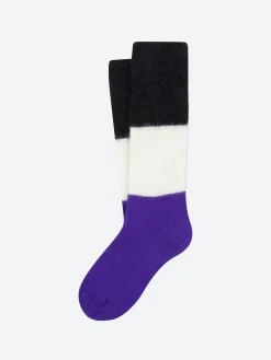 Hot - Gwynn Socks in Purple Colourblock Women Socks & Hosiery | Belts