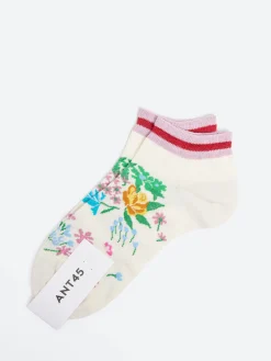 Online - Lihue Short Sock in Milk and Pink Women Socks & Hosiery | Belts