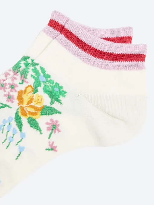 Online - Lihue Short Sock in Milk and Pink Women Socks & Hosiery | Belts