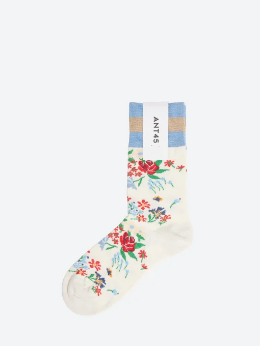 Clearance - Waime Socks in Milk and Blue Women Socks & Hosiery | Belts