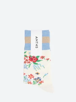 Clearance - Waime Socks in Milk and Blue Women Socks & Hosiery | Belts