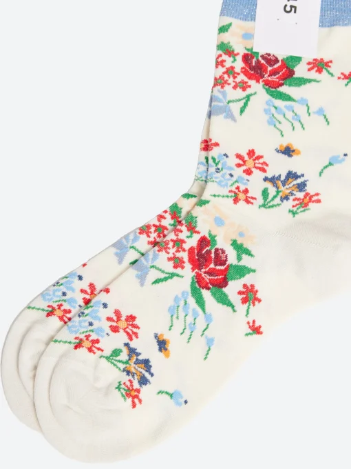 Clearance - Waime Socks in Milk and Blue Women Socks & Hosiery | Belts