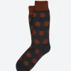 New - Woburn Socks in Anthracite with Red Polka Dots Socks