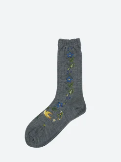 Sale - Peace Bird Crew Socks in Mix Grey Women Socks & Hosiery | Belts