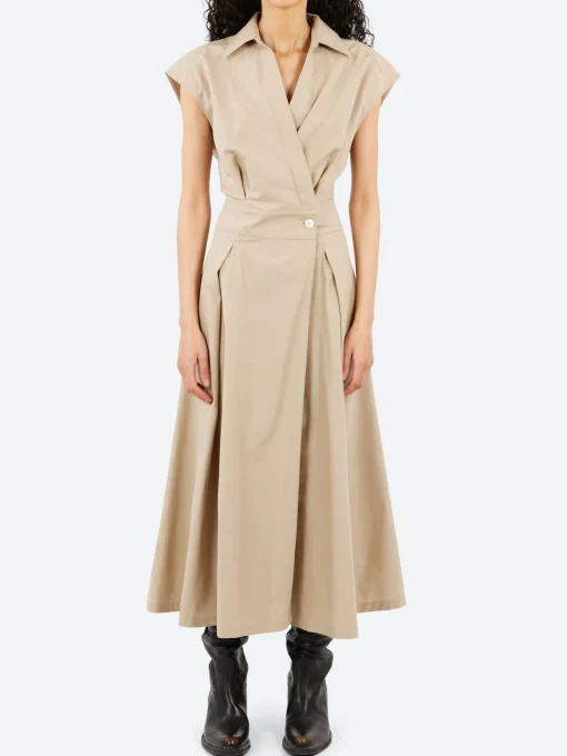 Outlet - Athena Dress in Beige Women Dresses