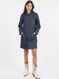 Sale - Aurelia Dress in Indigo Women Overalls & Jumpsuits | Dresses