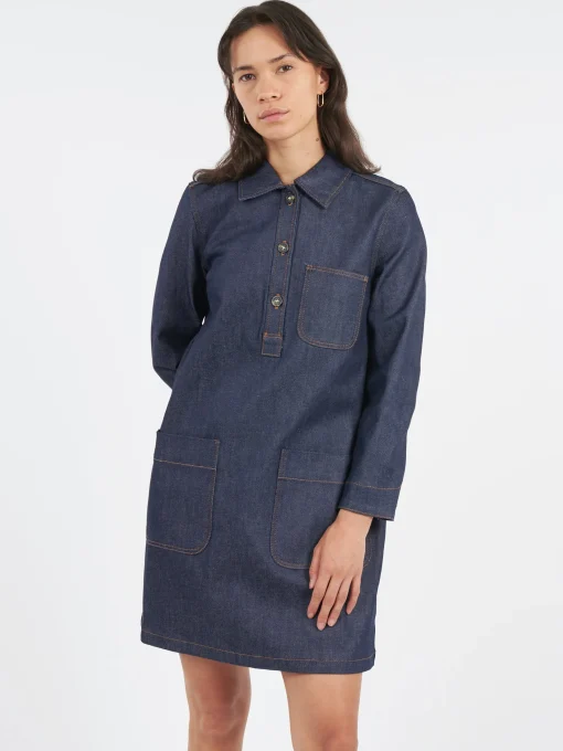 Sale - Aurelia Dress in Indigo Women Overalls & Jumpsuits | Dresses