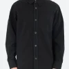 Hot - Basile Brodée Poitrine Overshirt in Black Outerwear