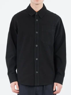Hot - Basile Brodée Poitrine Overshirt in Black Outerwear