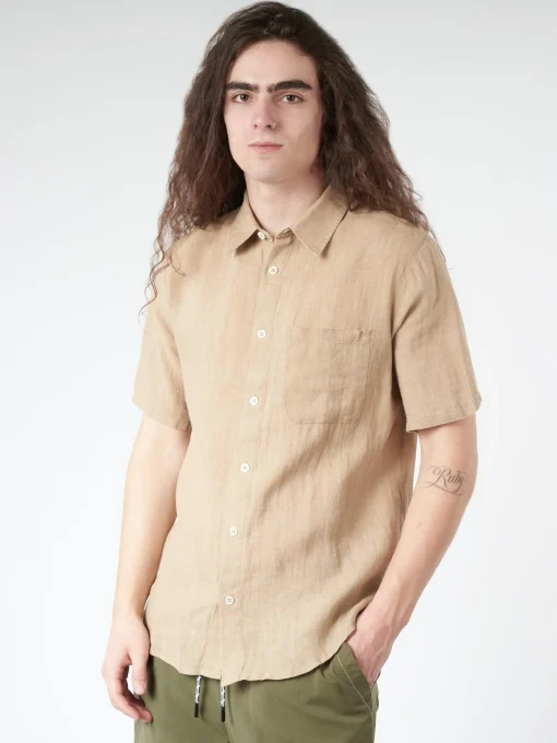 Clearance - Bellini Logo in Beige Button-Ups