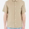 Fashion - Bellini Logo Short-Sleeve Shirt in Dark Beige Button-Ups