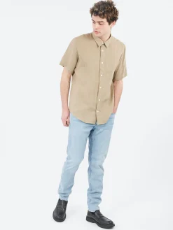 Fashion - Bellini Logo Short-Sleeve Shirt in Dark Beige Button-Ups
