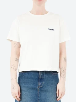 Sale - Boxy Petit VPC T-Shirt in White and Dark Navy Women Tops & Blouses | T-Shirts