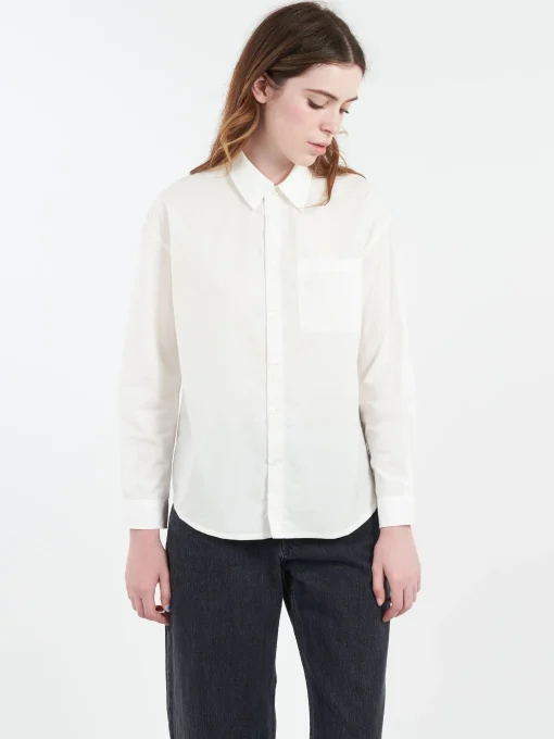 Hot - Boyfriend Brodee Shirt in White Women Tops & Blouses | Button-Ups