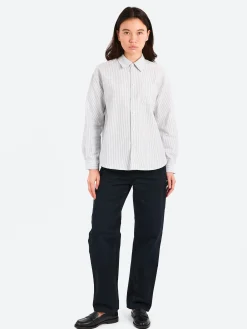 Fashion - Boyfriend Logo Shirt in Dark Navy Women Tops & Blouses | Button-Ups