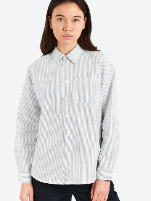 Fashion - Boyfriend Logo Shirt in Dark Navy Women Tops & Blouses | Button-Ups