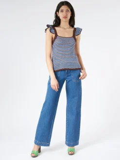 Hot - Cathy Top in Brown Women Tops & Blouses