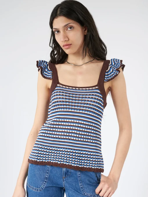 Hot - Cathy Top in Brown Women Tops & Blouses