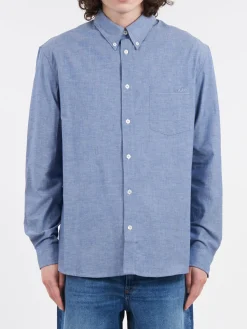 Sale - Edouard Brodee Shirt in Indigo Button-Ups