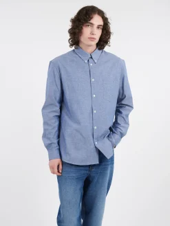 Sale - Edouard Brodee Shirt in Indigo Button-Ups