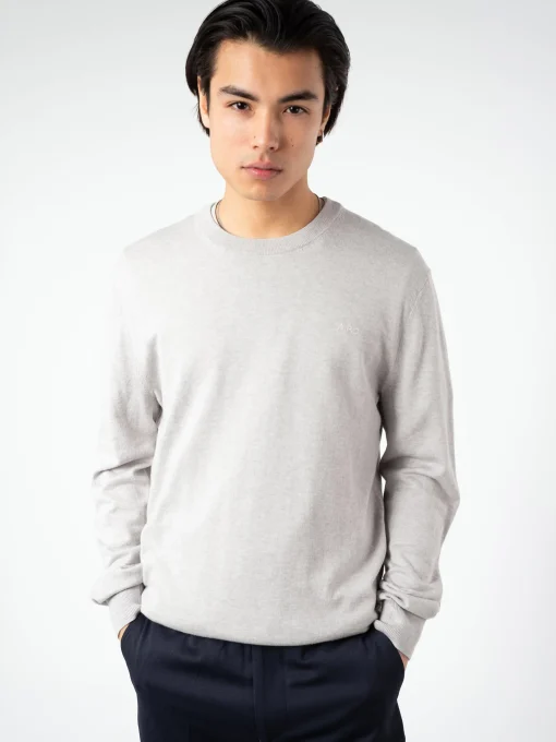 Hot - Julio Sweater in Heather Light Grey Knitwear