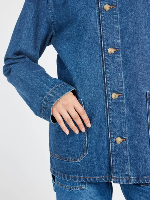 Hot - Kerlouan Logo Jacket in Washed Indigo Women Outerwear
