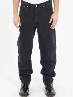 New - Martin Jean in Noir Delave Pants | Denim