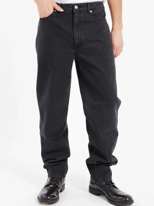 New - Martin Jean in Noir Delave Pants | Denim