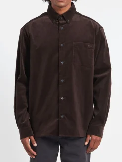 Discount - Mateo Logo Shirt in Dark Brown Button-Ups
