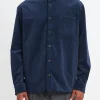 Clearance - Mateo Logo Shirt in Steel Blue Button-Ups