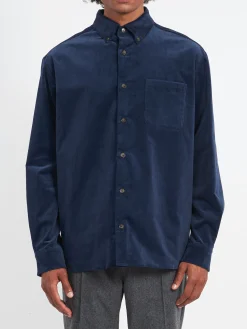 Clearance - Mateo Logo Shirt in Steel Blue Button-Ups