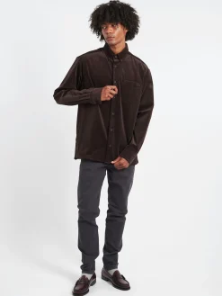 Discount - Mateo Logo Shirt in Dark Brown Button-Ups