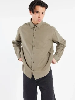 Outlet - Mateo Logo Shirt in Kaki Button-Ups