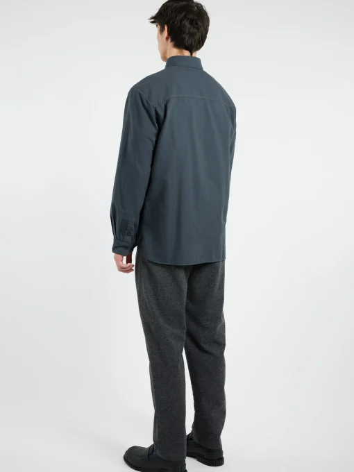 Outlet - Mateo Logo Shirt in Steel Blue Button-Ups