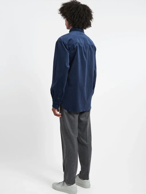 Clearance - Mateo Logo Shirt in Steel Blue Button-Ups