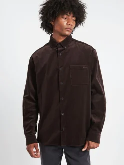 Discount - Mateo Logo Shirt in Dark Brown Button-Ups