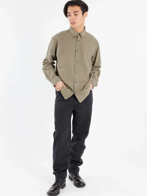 Outlet - Mateo Logo Shirt in Kaki Button-Ups